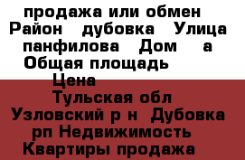 продажа или обмен › Район ­ дубовка › Улица ­ панфилова › Дом ­ 5а › Общая площадь ­ 45 › Цена ­ 1 150 000 - Тульская обл., Узловский р-н, Дубовка рп Недвижимость » Квартиры продажа   